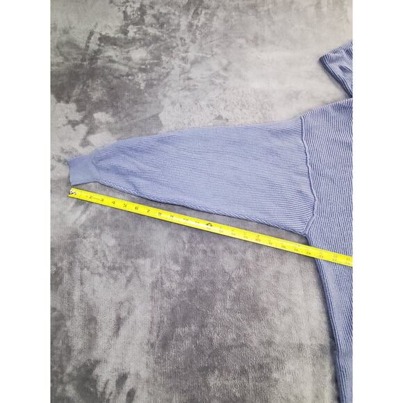 Free People Sz XS Softly Structured Knit Tunic Sweater Gray Oversized C6-25 - Picture 4 of 9